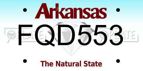 FQD553 Arkansas License Plate
