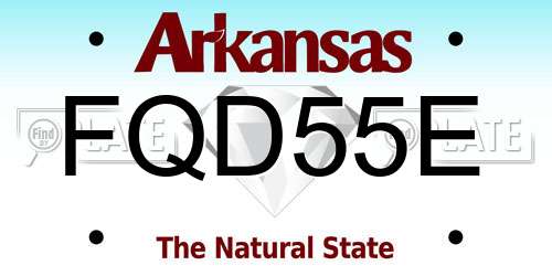 FQD55E Arkansas License Plate