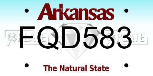 FQD583 Arkansas License Plate