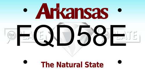 FQD58E Arkansas License Plate