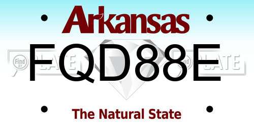 FQD88E Arkansas License Plate