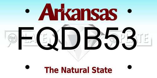 FQDB53 Arkansas License Plate