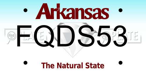FQDS53 Arkansas License Plate