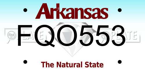 FQO553 Arkansas License Plate