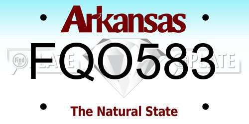 FQO583 Arkansas License Plate