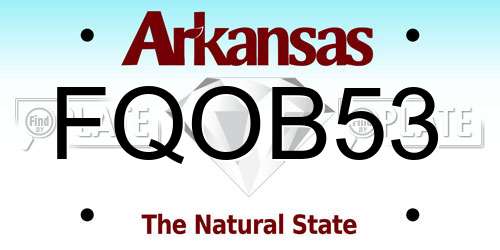 FQOB53 Arkansas License Plate