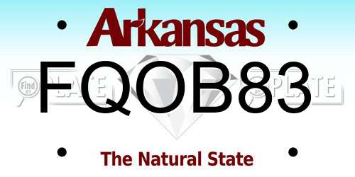 FQOB83 Arkansas License Plate