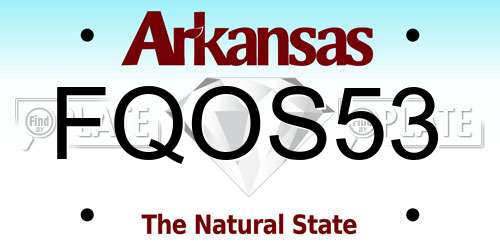 FQOS53 Arkansas License Plate