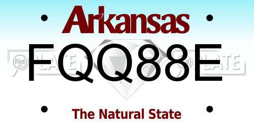 FQQ88E Arkansas License Plate