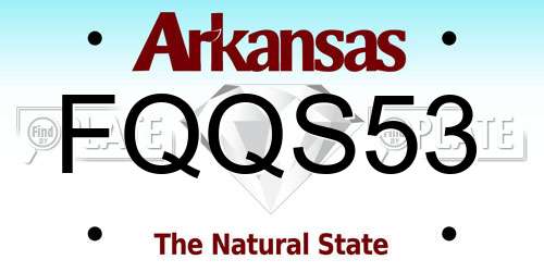 FQQS53 Arkansas License Plate
