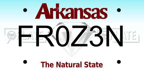 FR0Z3N Arkansas License Plate