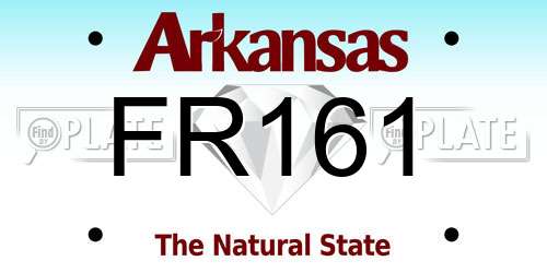 FR161 Arkansas License Plate