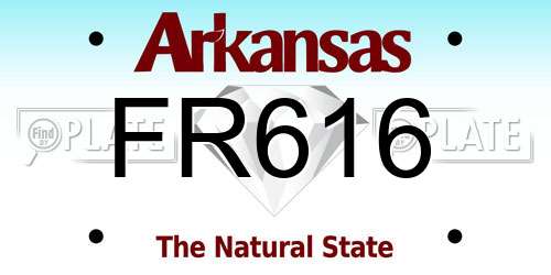 FR616 Arkansas License Plate