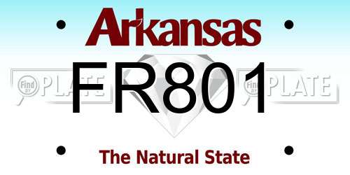 FR801 Arkansas License Plate