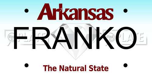 FRANKO Arkansas License Plate