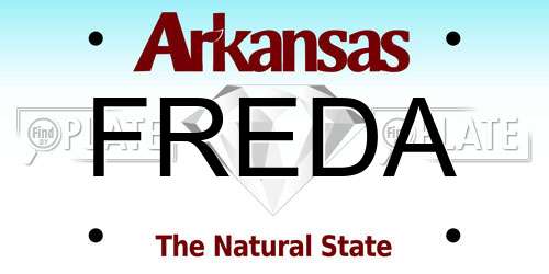 FREDA Arkansas License Plate