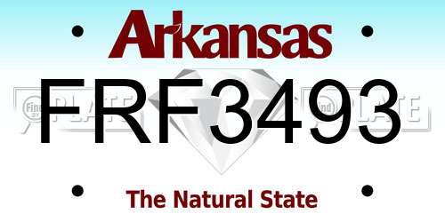 FRF3493 Arkansas License Plate