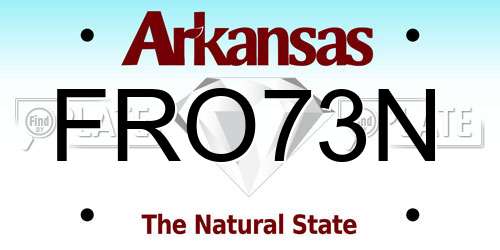 FRO73N Arkansas License Plate