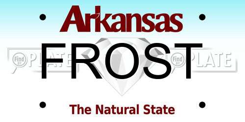 FROST Arkansas License Plate