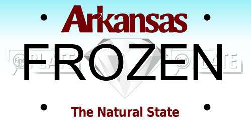 FROZEN Arkansas License Plate