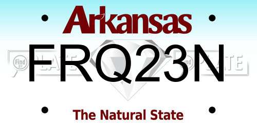 FRQ23N Arkansas License Plate