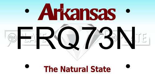 FRQ73N Arkansas License Plate