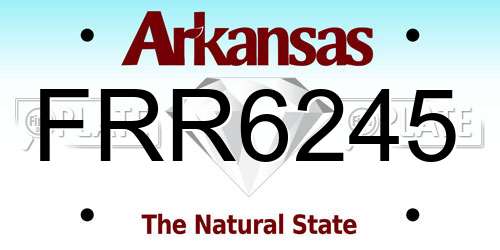 FRR6245 Arkansas License Plate