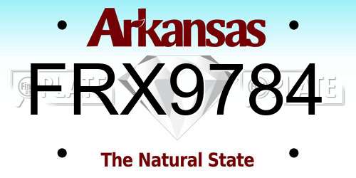 FRX9784 Arkansas License Plate