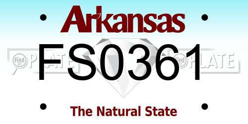 FS0361 Arkansas License Plate
