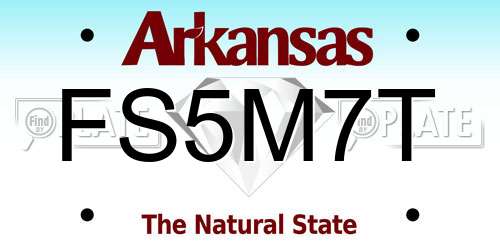 FS5M7T Arkansas License Plate