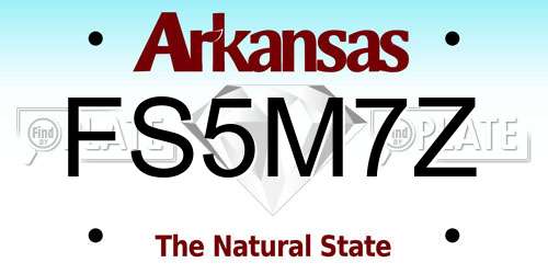 FS5M7Z Arkansas License Plate