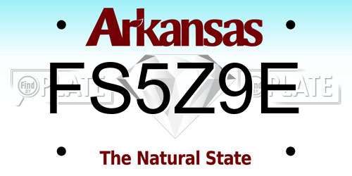 FS5Z9E Arkansas License Plate