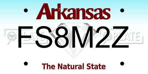 FS8M2Z Arkansas License Plate