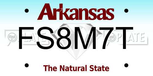 FS8M7T Arkansas License Plate