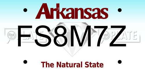 FS8M7Z Arkansas License Plate