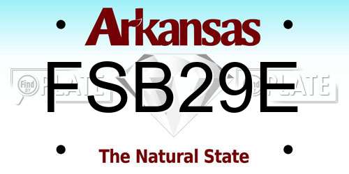 FSB29E Arkansas License Plate