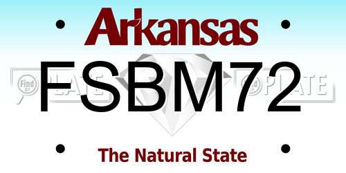 FSBM72 Arkansas License Plate