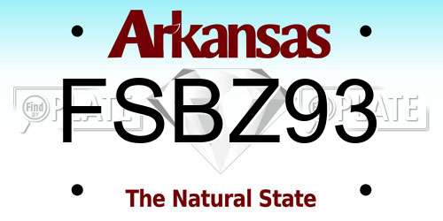 FSBZ93 Arkansas License Plate