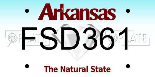 FSD361 Arkansas License Plate