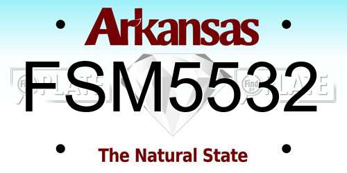 FSM5532 Arkansas License Plate
