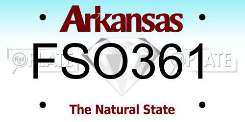 FSO361 Arkansas License Plate