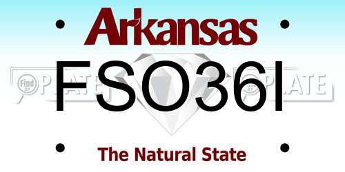 FSO36I Arkansas License Plate