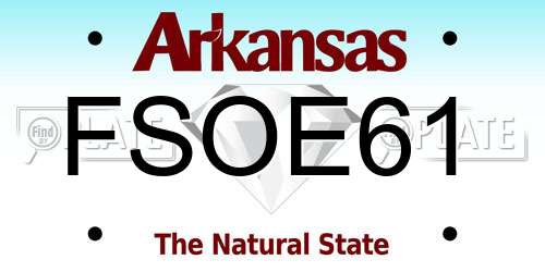 FSOE61 Arkansas License Plate