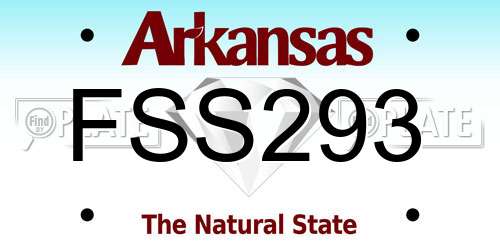 FSS293 Arkansas License Plate