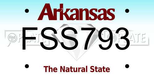 FSS793 Arkansas License Plate