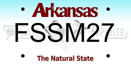FSSM27 Arkansas License Plate
