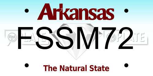 FSSM72 Arkansas License Plate