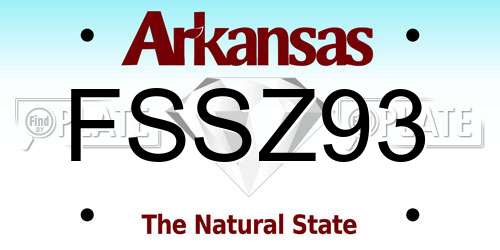 FSSZ93 Arkansas License Plate