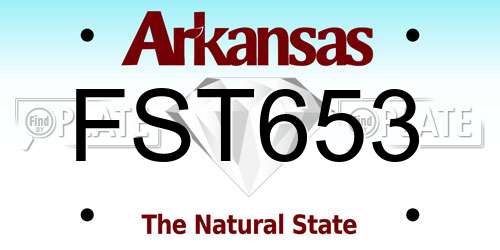 FST653 Arkansas License Plate