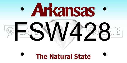 FSW428 Arkansas License Plate